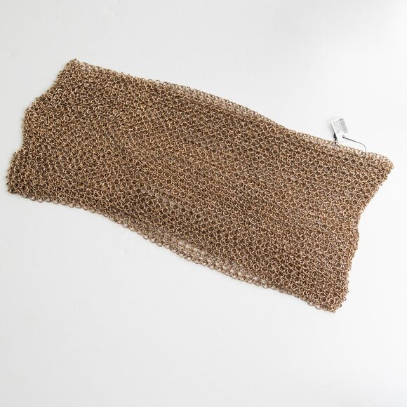 Chico's Ambrosia Necklace Chainmail Bib Metal Scarf Gold New - Picture 4 of 7